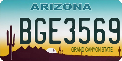AZ license plate BGE3569