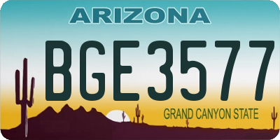 AZ license plate BGE3577