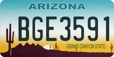 AZ license plate BGE3591