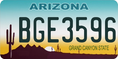 AZ license plate BGE3596