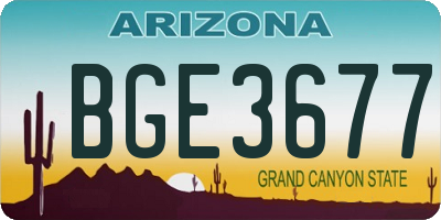 AZ license plate BGE3677