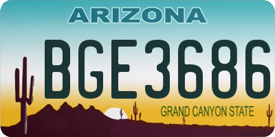 AZ license plate BGE3686