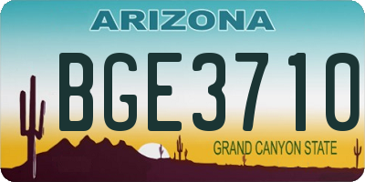 AZ license plate BGE3710