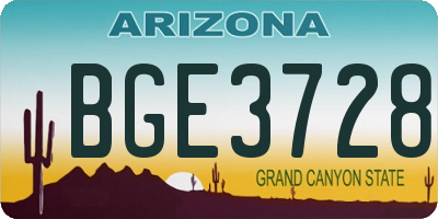 AZ license plate BGE3728