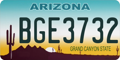 AZ license plate BGE3732