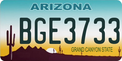 AZ license plate BGE3733