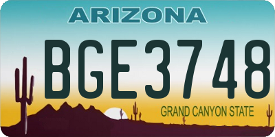 AZ license plate BGE3748