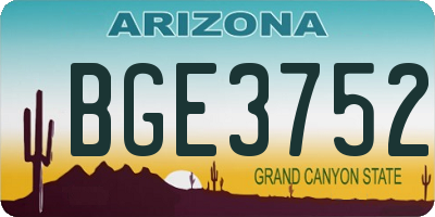 AZ license plate BGE3752