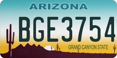 AZ license plate BGE3754