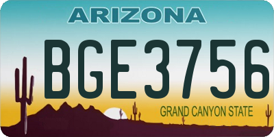 AZ license plate BGE3756