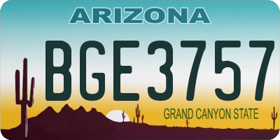 AZ license plate BGE3757