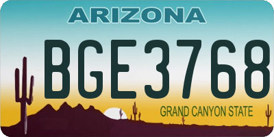 AZ license plate BGE3768