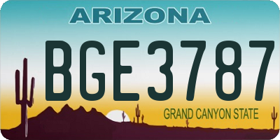AZ license plate BGE3787