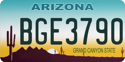 AZ license plate BGE3790
