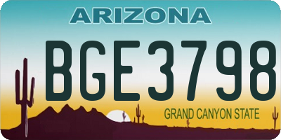 AZ license plate BGE3798
