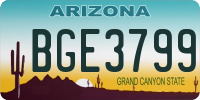 AZ license plate BGE3799