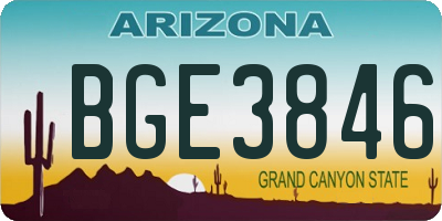 AZ license plate BGE3846