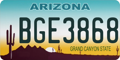 AZ license plate BGE3868