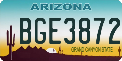 AZ license plate BGE3872