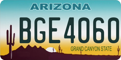 AZ license plate BGE4060