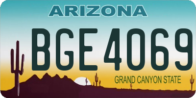 AZ license plate BGE4069