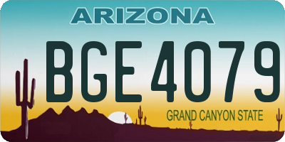 AZ license plate BGE4079