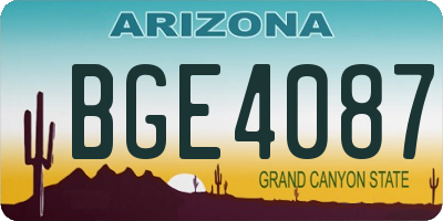 AZ license plate BGE4087