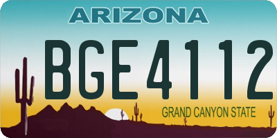 AZ license plate BGE4112