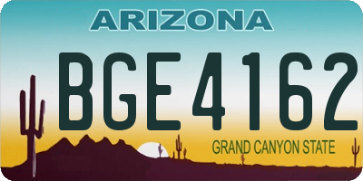 AZ license plate BGE4162