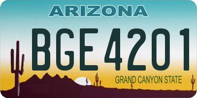 AZ license plate BGE4201