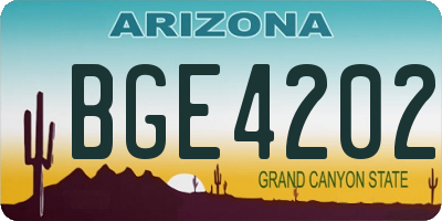 AZ license plate BGE4202