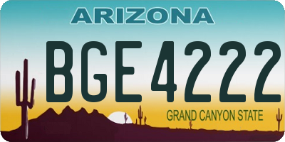 AZ license plate BGE4222