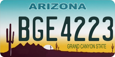 AZ license plate BGE4223