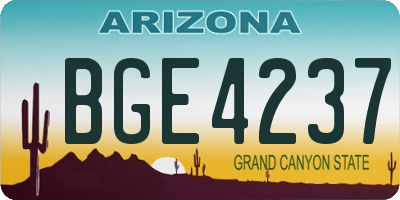 AZ license plate BGE4237