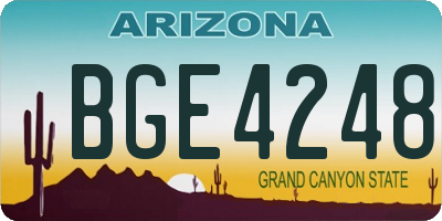 AZ license plate BGE4248