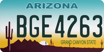 AZ license plate BGE4263
