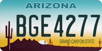 AZ license plate BGE4277