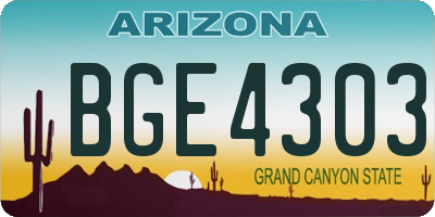 AZ license plate BGE4303