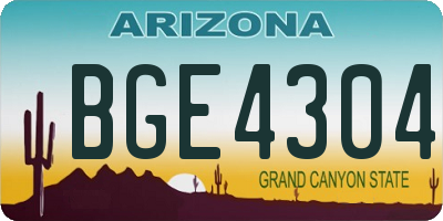 AZ license plate BGE4304