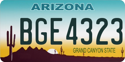 AZ license plate BGE4323