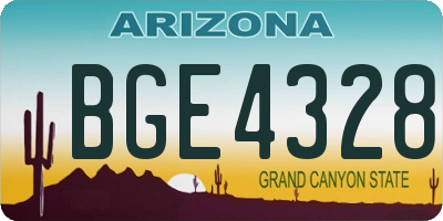 AZ license plate BGE4328
