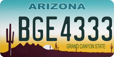 AZ license plate BGE4333