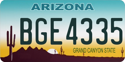 AZ license plate BGE4335