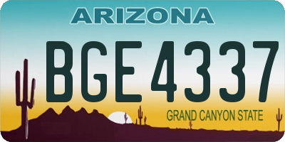 AZ license plate BGE4337