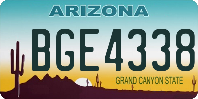 AZ license plate BGE4338