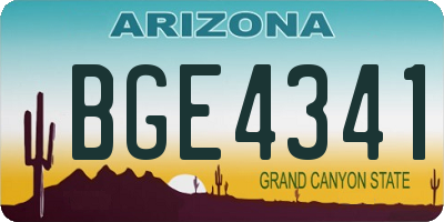 AZ license plate BGE4341
