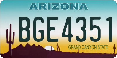 AZ license plate BGE4351