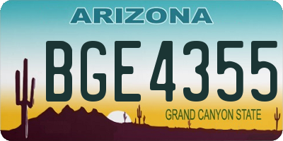 AZ license plate BGE4355
