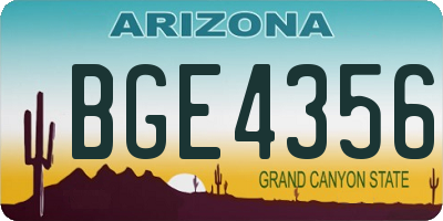 AZ license plate BGE4356