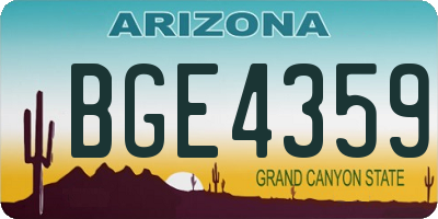 AZ license plate BGE4359